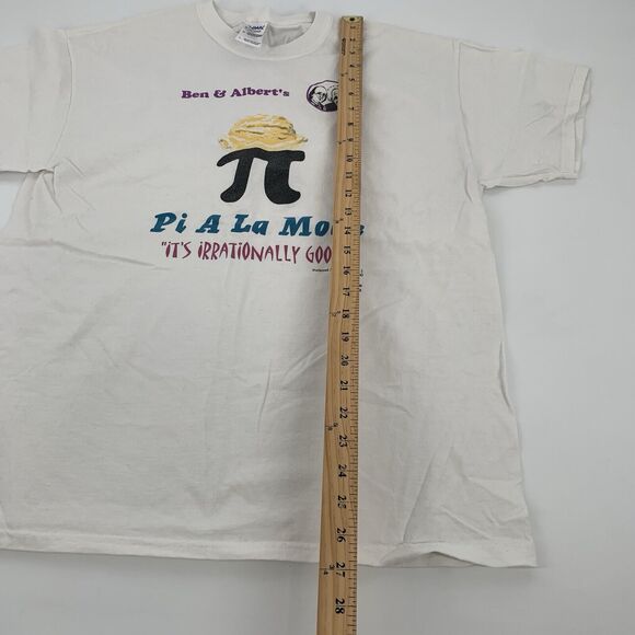 Vintage 90s SS Ben & Albert's Ice Cream Short Sleeve T-Shirt Large L Adult White - Picture 8 of 8